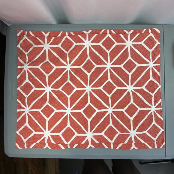 Trina Turk Coral & White Chic Geometric Decorative Pillow Covers - Set of 2 - Picture 3 of 12